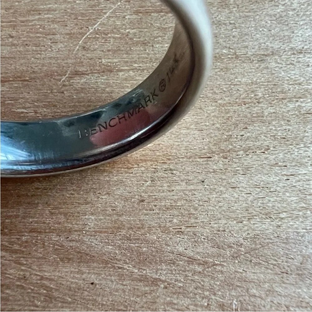 14k white gold mens wedding band ring